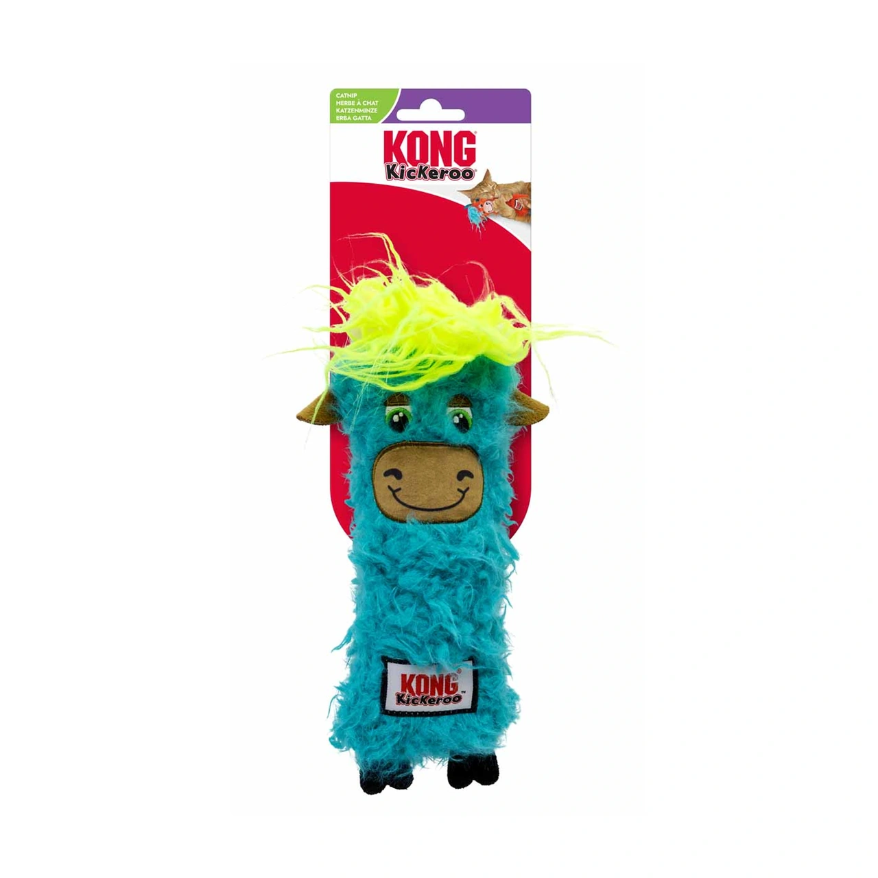 KONG Cat Kickeroo Highland Cow 21,5 x 11 x 5 cm med catnip